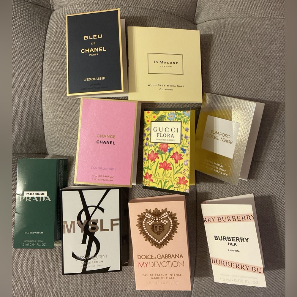 9 fragrance samples